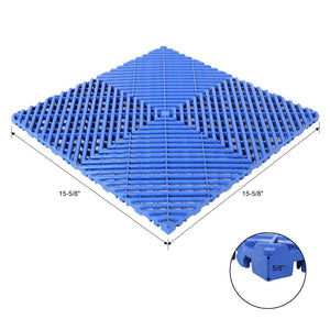 English Elm 25pcs Polypropylene Interlocking Drainage Floor Tiles for Garage Patio Shower Areas Blue W465P347247