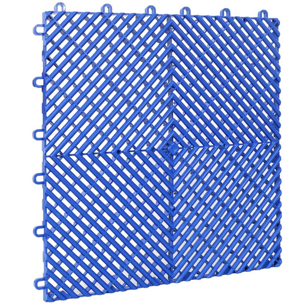 English Elm 25pcs Polypropylene Interlocking Drainage Floor Tiles for Garage Patio Shower Areas Blue W465P347247