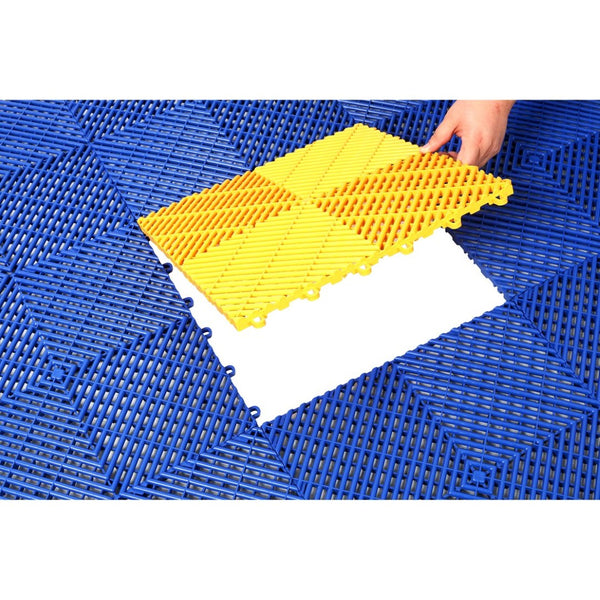 English Elm 25pcs Polypropylene Interlocking Drainage Floor Tiles for Garage Patio Shower Areas Blue W465P347247