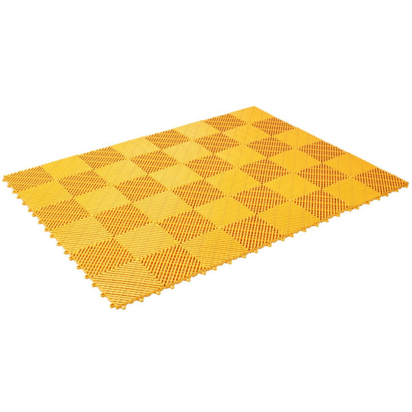 English Elm 25pcs Polypropylene Interlocking Drainage Floor Tiles for Garage Patio Shower Areas Yellow W465P347248