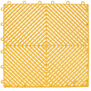 English Elm 25pcs Polypropylene Interlocking Drainage Floor Tiles for Garage Patio Shower Areas Yellow W465P347248