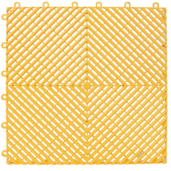 English Elm 25pcs Polypropylene Interlocking Drainage Floor Tiles for Garage Patio Shower Areas Yellow W465P347248