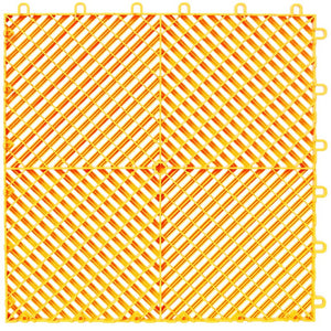 English Elm 25pcs Polypropylene Interlocking Drainage Floor Tiles for Garage Patio Shower Areas Yellow W465P347248