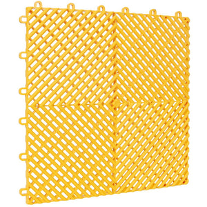 English Elm 25pcs Polypropylene Interlocking Drainage Floor Tiles for Garage Patio Shower Areas Yellow W465P347248