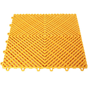 English Elm 25pcs Polypropylene Interlocking Drainage Floor Tiles for Garage Patio Shower Areas Yellow W465P347248