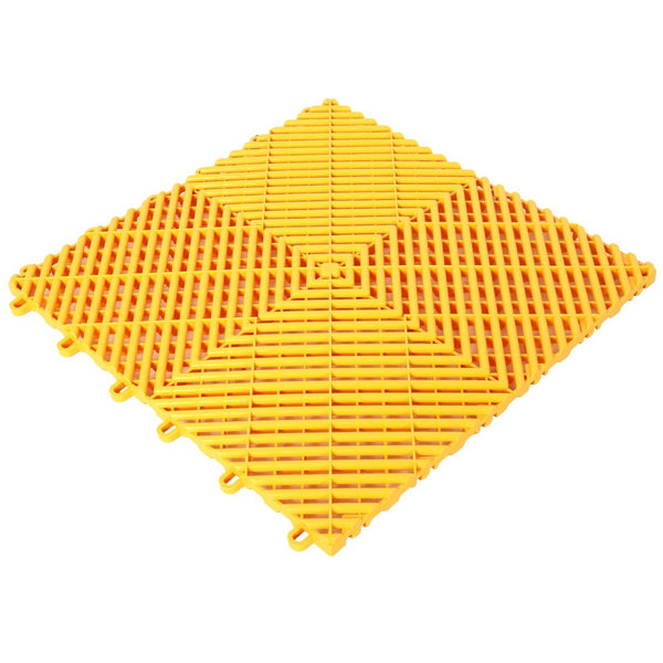 English Elm 25pcs Polypropylene Interlocking Drainage Floor Tiles for Garage Patio Shower Areas Yellow W465P347248