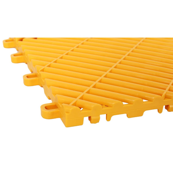 English Elm 25pcs Polypropylene Interlocking Drainage Floor Tiles for Garage Patio Shower Areas Yellow W465P347248