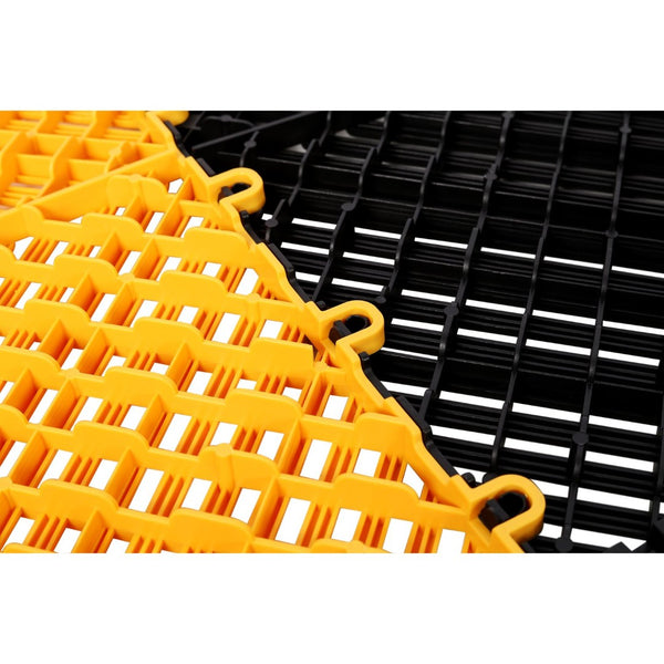 English Elm 25pcs Polypropylene Interlocking Drainage Floor Tiles for Garage Patio Shower Areas Yellow W465P347248