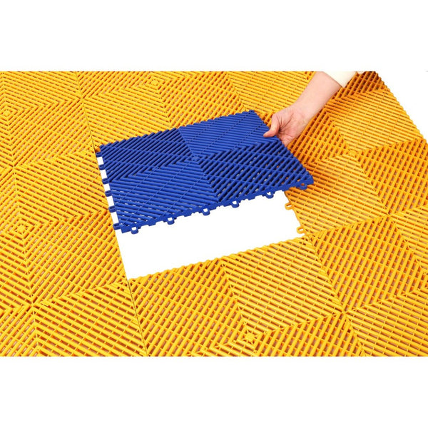 English Elm 25pcs Polypropylene Interlocking Drainage Floor Tiles for Garage Patio Shower Areas Yellow W465P347248