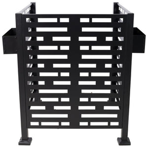 English Elm 3*3Ft Galvanized Steel Outdoor Privacy Screen with Planter Boxes for AC Units W465P347419