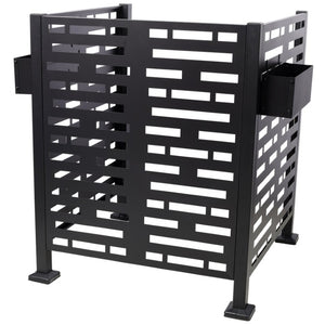 English Elm 3*3Ft Galvanized Steel Outdoor Privacy Screen with Planter Boxes for AC Units W465P347419