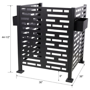 English Elm 3*3Ft Galvanized Steel Outdoor Privacy Screen with Planter Boxes for AC Units W465P347419