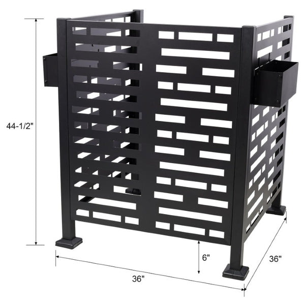 English Elm 3*3Ft Galvanized Steel Outdoor Privacy Screen with Planter Boxes for AC Units W465P347419