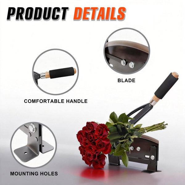 English Elm 16-inch Floral Bunch Cutter High Carbon Steel Blade Ergonomic Handle Professional Garden Tool W465P366557