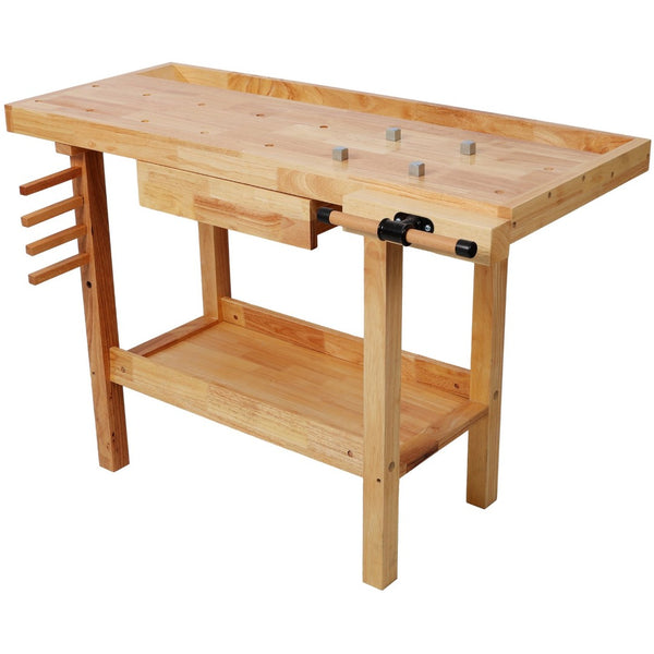 English Elm 48" Rubberwood Heavy Duty Workbench with Storage Drawers for Garage Workshop Use W465P366586