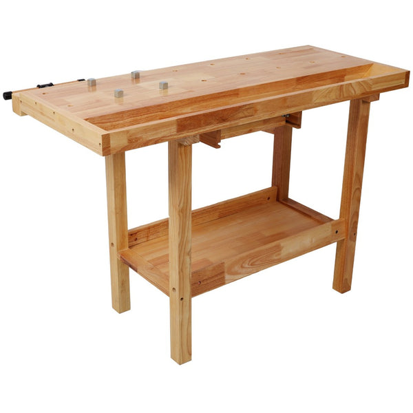 English Elm 48" Rubberwood Heavy Duty Workbench with Storage Drawers for Garage Workshop Use W465P366586