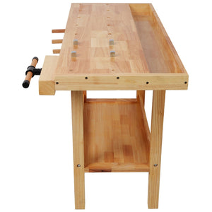 English Elm 48" Rubberwood Heavy Duty Workbench with Storage Drawers for Garage Workshop Use W465P366586