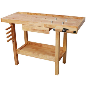 English Elm 48" Rubberwood Heavy Duty Workbench with Storage Drawers for Garage Workshop Use W465P366586