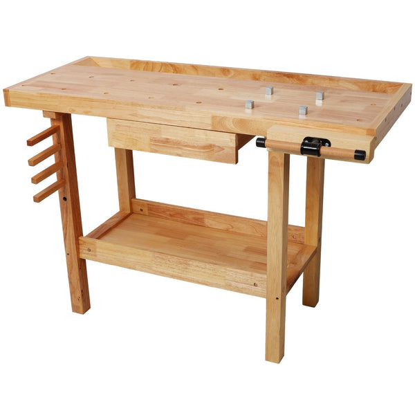 English Elm 48" Rubberwood Heavy Duty Workbench with Storage Drawers for Garage Workshop Use W465P366586