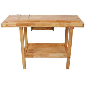 English Elm 48" Rubberwood Heavy Duty Workbench with Storage Drawers for Garage Workshop Use W465P366586