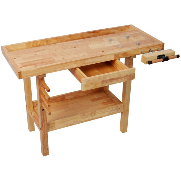 English Elm 48" Rubberwood Heavy Duty Workbench with Storage Drawers for Garage Workshop Use W465P366586