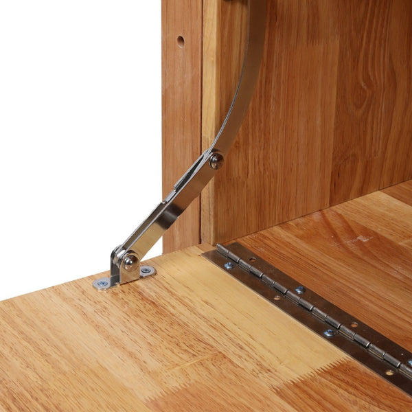 English Elm Heavy-Duty Hevea Butcher Block Workbench with Dual Vises and Cabinet Tool Storage W465P366623