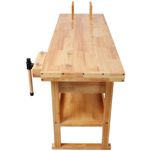 English Elm 60-Inch Rubberwood Garage Workbench with Four Drawers and 330Lb Heavy Duty Capacity W465P366638