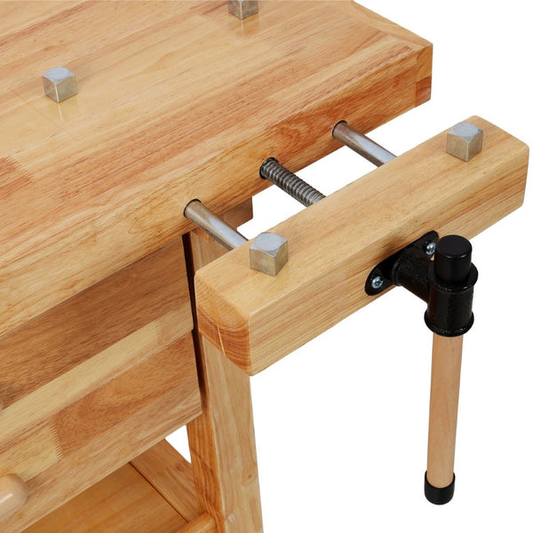 English Elm 60-Inch Rubberwood Garage Workbench with Four Drawers and 330Lb Heavy Duty Capacity W465P366638