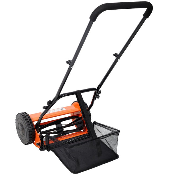 English Elm 14-Inch Five Blade Push Reel Mower with Scissor Cut Precision and Grass Catcher W465P369979