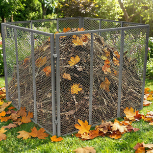 English Elm Large Powder Coated Steel Wire Mesh Compost Bin 172 Gallon Rust Resistant Garden W465P370172