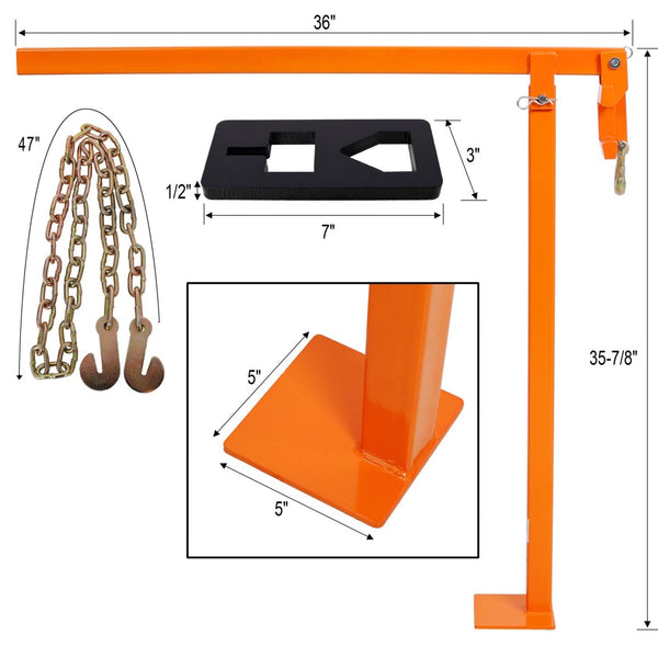 English Elm 36" T-post Puller Heavy Duty Lever Tool with Alloyed Steel Build and Lifting Chain W465P373027