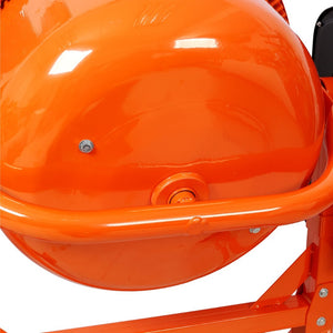 English Elm 4.2cu. Ft Cast Iron Drum Electric Cement Mixer with Steel Frame and Foot Lock W465P378195