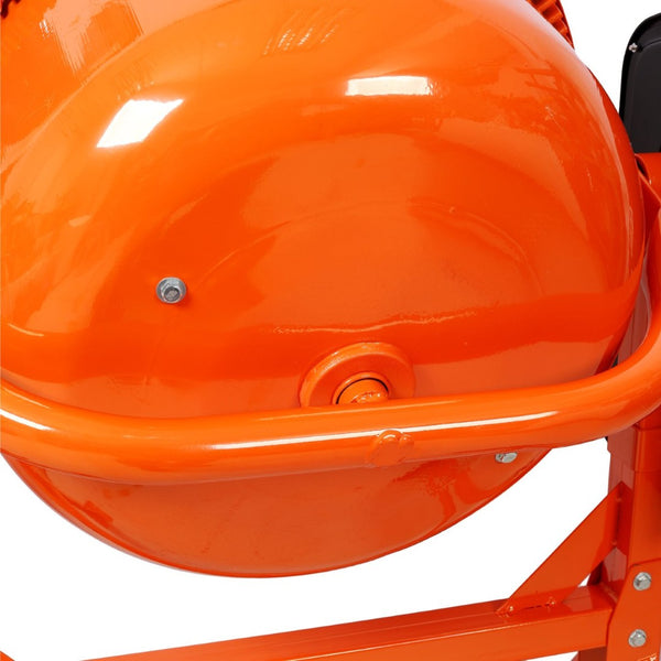 English Elm 4.2cu. Ft Cast Iron Drum Electric Cement Mixer with Steel Frame and Foot Lock W465P378195