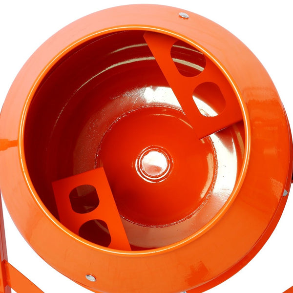 English Elm 4.2cu. Ft Cast Iron Drum Electric Cement Mixer with Steel Frame and Foot Lock W465P378195