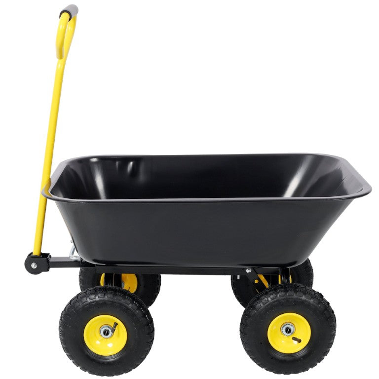 English Elm Metal Dump Cart Heavy Duty Steel Utility Wagon 600Lb All Terrain Outdoor Hauler W465P379915