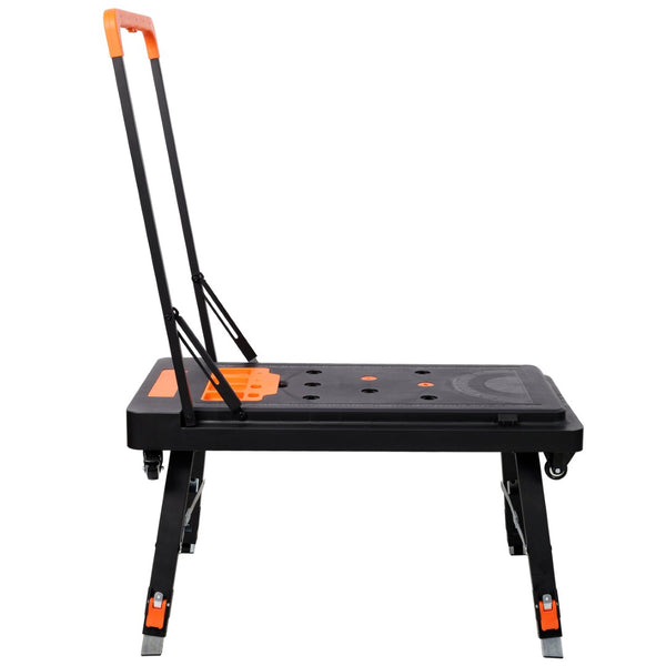 English Elm 8-in-1 Folding Workbench with Lockable Wheels Heavy Duty Abs Aluminum Garage Workshop W465P409117