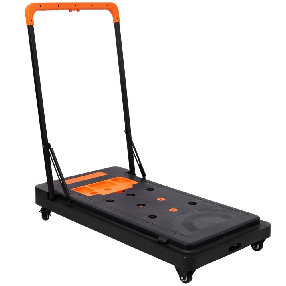 English Elm 8-in-1 Folding Workbench with Lockable Wheels Heavy Duty Abs Aluminum Garage Workshop W465P409117