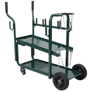 English Elm Heavy Duty Rolling Welding Cart Two Tier Steel Trolley for MIG TIG ARC Plasma Cutter 38.3 L x 19.2 W x 37 H W465P409164