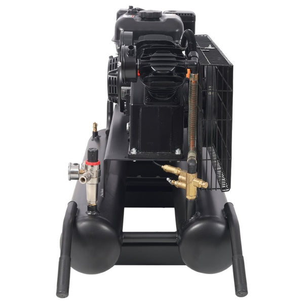 English Elm 6.5Hp Gas Wheelbarrow Air Compressor Cast Iron Twin Tank Jobsite Portable 143 PSI W465P422104