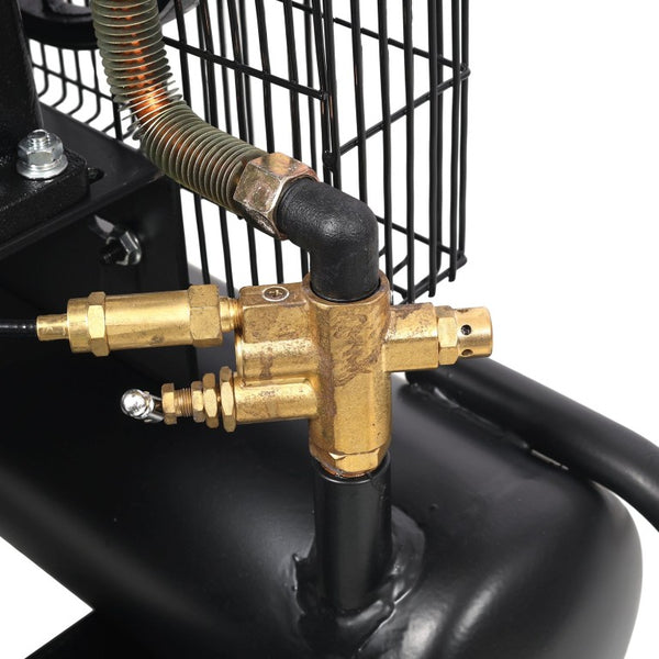 English Elm 6.5Hp Gas Wheelbarrow Air Compressor Cast Iron Twin Tank Jobsite Portable 143 PSI W465P422104