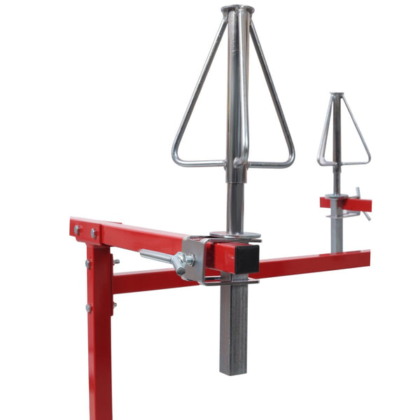 English Elm Mobile Rim Painting Stand Holds Four Alloy Wheels with 360 Degree Rotating Cone Mounts W465P429778