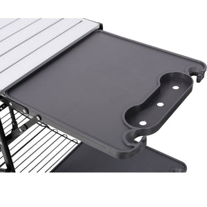 English Elm Folding Camp Kitchen Station Aluminum Top with Side Tables Lamp Post Storage Rack W465P439798