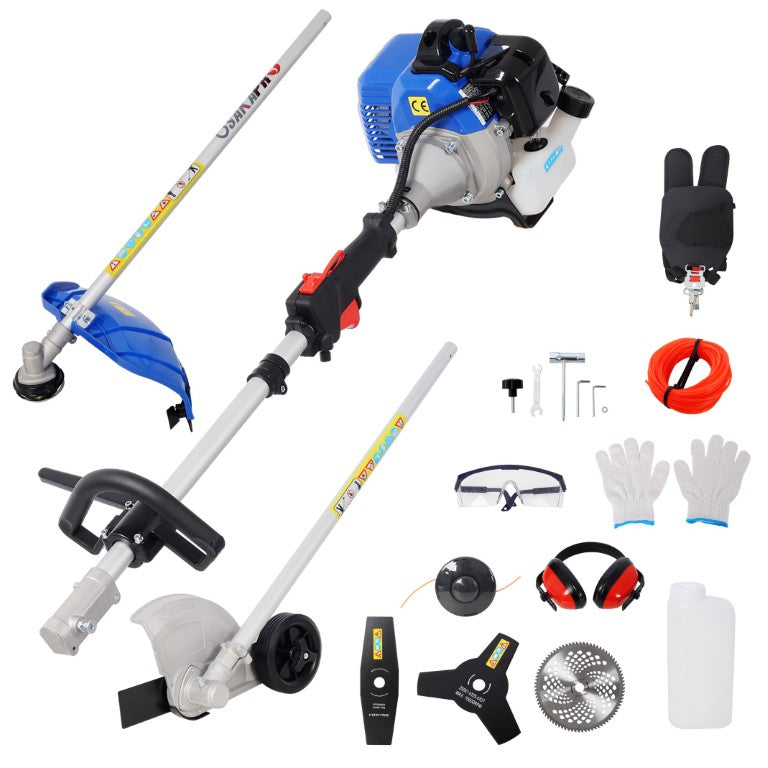 English Elm 7 in 1 Gas Powered Yard Tool 33Cc Engine with Trimmer Edger Brush Cutter and Saw W465P475539