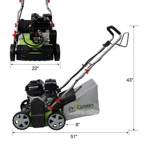 English Elm Progreen 7HP Gas Powered 2In1 Scarifier Aerator with 16 Inch Wide Cutting Path W465P480451