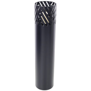 English Elm Lantern Column Set of 2 Oriental Cut-out Metal Pillar Candle Holders for Garden Entryway Black W465P498276