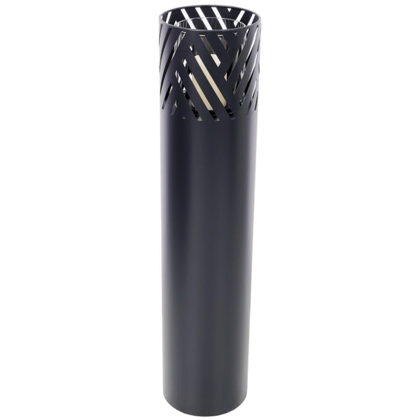 English Elm Lantern Column Set of 2 Oriental Cut-out Metal Pillar Candle Holders for Garden Entryway Black W465P498276