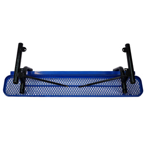 English Elm 6 Foot Outdoor Steel Garden Bench with Perforated Seat and Weather Resistant Coating Blue W465S00009
