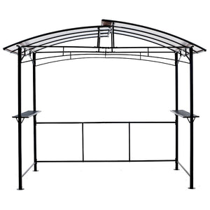 English Elm Grill Gazebo Outdoor Steel Hardtop Canopy with Uv Protection and Built-in Side Shelves W465S00025