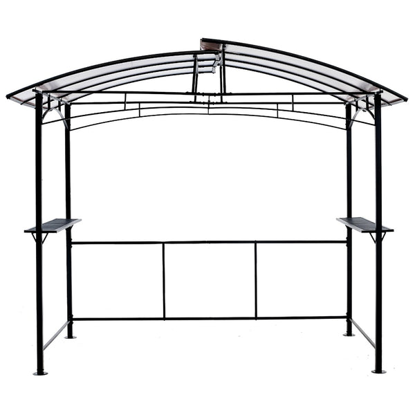 English Elm Grill Gazebo Outdoor Steel Hardtop Canopy with Uv Protection and Built-in Side Shelves W465S00025