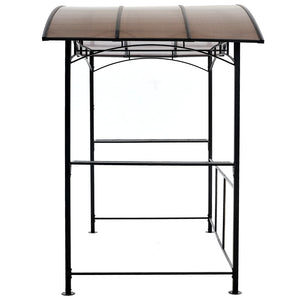 English Elm Grill Gazebo Outdoor Steel Hardtop Canopy with Uv Protection and Built-in Side Shelves W465S00025